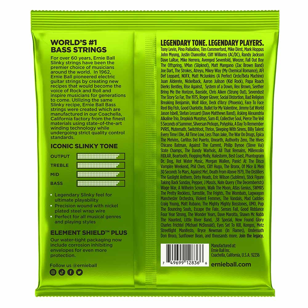 Ernie Ball Regular Slinky Nickel Wound 5-String Electric Bass Strings 45-130 Gauge-accessories-Ernie Ball-Hermes Music